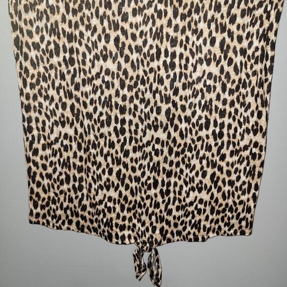 Ann Taylor Loft Linen Cheetah Animal Print Short Sleeve Tshirt Shirt Womens XS - Picture 11 of 11